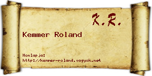 Kemmer Roland névjegykártya
